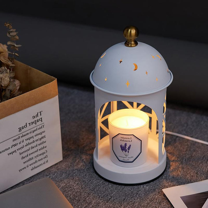 Lampe de table en métal contemporaine Creative Castle 1 lumière pour faire fondre la cire aromatique pour chambre à coucher 