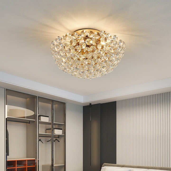 Contemporain Créatif Pissenlit Aluminium Cristal 4/5/6/ Lumière Plafonnier Pour Salon 