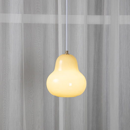 Traditional Vintage Glass Iron Gourd Design 1-Light Pendant Light for Living Room