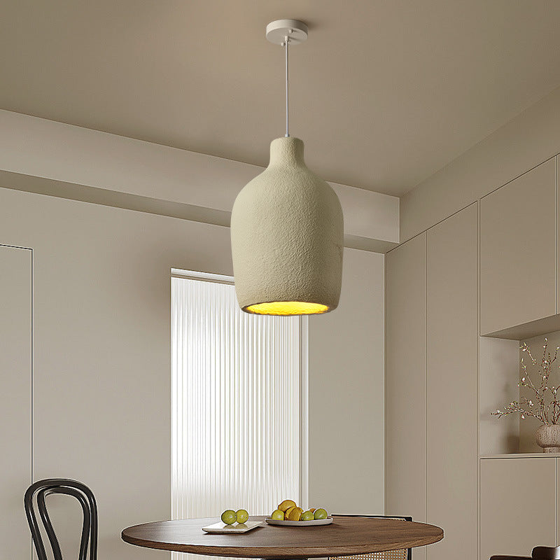 Traditionelle japanische Fiberglas-Eisenflasche, runde 1-flammige Pendelleuchte für Esszimmer 