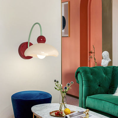 Lámpara de Aplique de Pared de 1 Luz de Vidrio de Hierro Esférico Minimalista Moderno para Dormitorio 