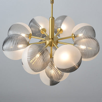 Zeitgenössische kreative Orb Traube Eisen Glas 1/5/13 Licht Kronleuchter für Wohnzimmer 