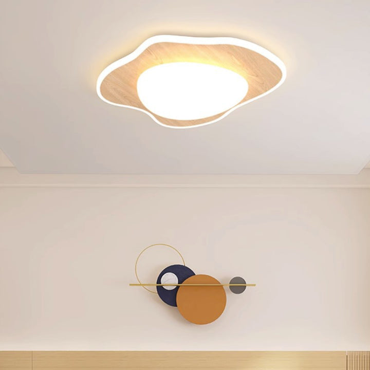 Luz de techo LED montada al ras de acrílico de hierro redondo irregular minimalista moderna para dormitorio 