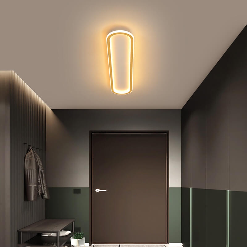 Modern Minimalist Long Iron Silicone LED Flush Mount Ceiling Light For Bedroom