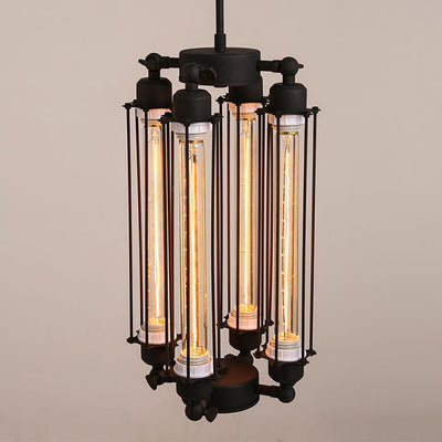 Retro Industrial Long 4-Light Island Light Chandelier