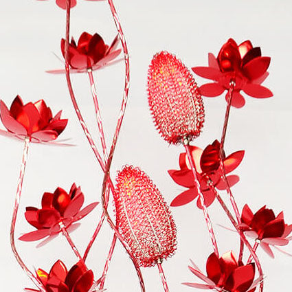 Contemporary Creative Vase Flower Design Aluminum LED Standing Floor Lamp for Living Room