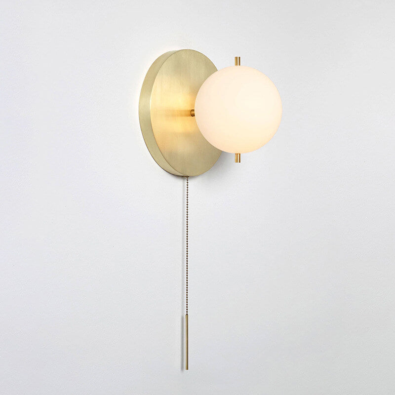 Modern Light Luxury Copper Glass Ball 1-Light Wall Sconce Lamp