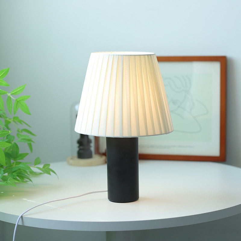 Modern Simplicity Ceramic Fabric Cylinder 1-Light Table Lamp For Bedroom