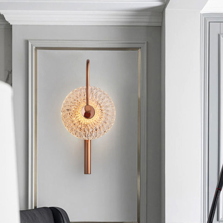 Applique murale LED en acier inoxydable ronde minimaliste moderne pour chambre à coucher 