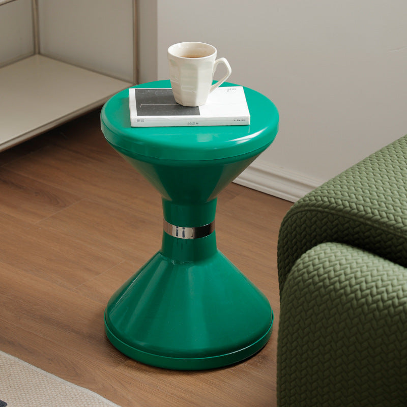 Contemporary Creative Round Plastic Vanity Stool Backless Armless For Living Room