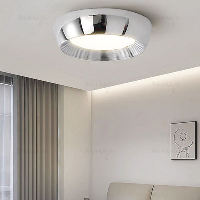 Modern Simplicity Hardware Round LED Flush Mount Ceiling Light For Bedroom