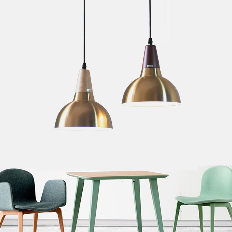 Zeitgenössische Einfachheit Eisen Halbkreis Schatten 1-Licht Pendelleuchte für Wohnzimmer 