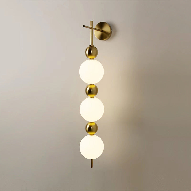 Moderne minimalistische runde Ball String Aluminium Kunststoff LED Wandleuchte Lampe für Schlafzimmer 
