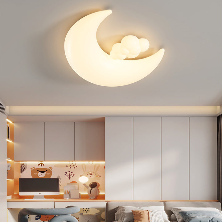 Moderne Art Deco Mond geformt Eisen Acryl LED Unterputz Deckenleuchte für Schlafzimmer 