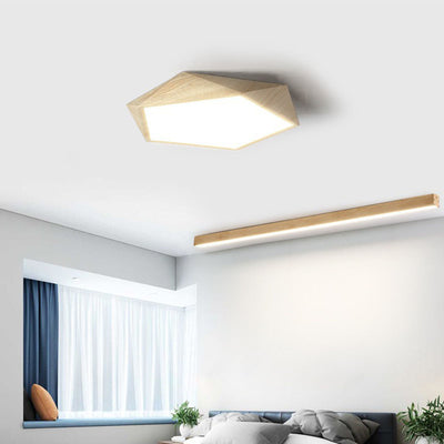 Zeitgenössische nordische unregelmäßige fünfeckige Eisen PVC LED Unterputz-Deckenleuchte für Schlafzimmer 