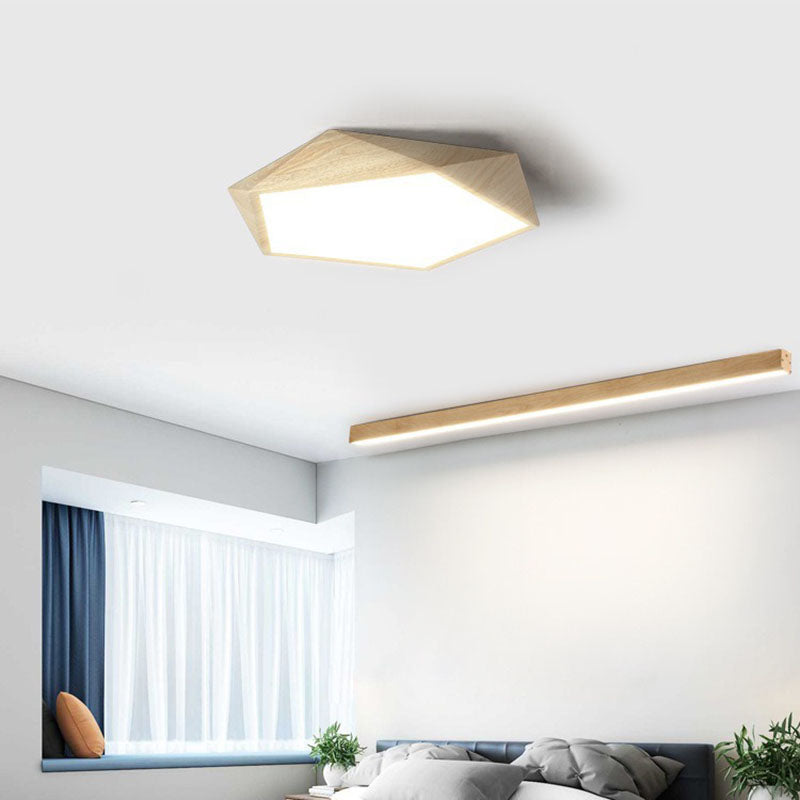 Zeitgenössische nordische unregelmäßige fünfeckige Eisen PVC LED Unterputz-Deckenleuchte für Schlafzimmer 