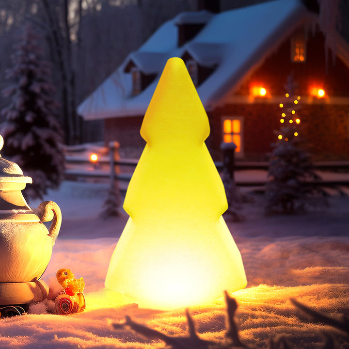 Moderne Art Deco Wasserdichte Solar Wiederaufladbare PE Weihnachtsbaum LED RGB Landschaft Beleuchtung Außenleuchte Für Garten 