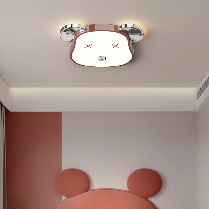 Art déco moderne Ours violent PE Fer LED Plafonnier pour chambre à coucher 