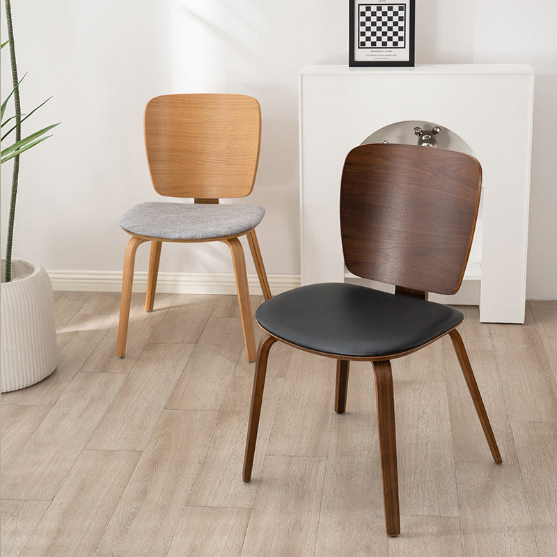 Chaise de salle à manger en bois avec revêtement en cuir PU simplicité contemporaine pour salon 