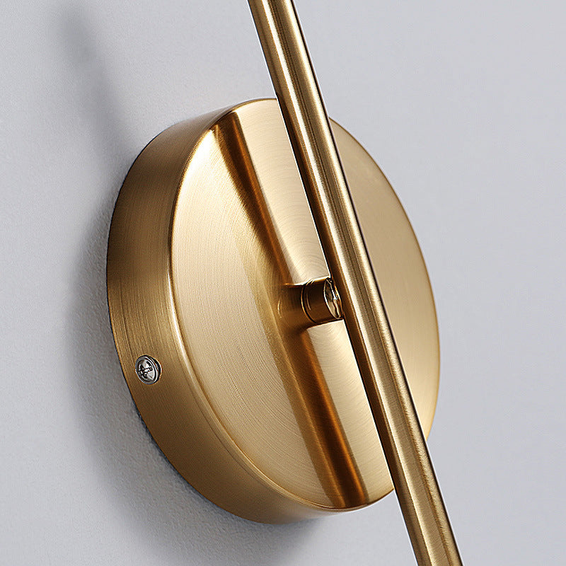 Moderne Mid-Century Wandleuchte aus Eisen mit Glaskugel, 1/2/3-flammig, für das Schlafzimmer 