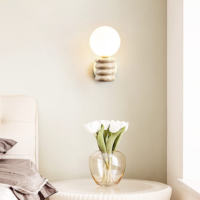 Moderne Creme-Stil Kreative Glaskugel 1-Licht Wandleuchte 