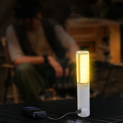 Luz LED para exteriores de hierro acrílico cilíndrico portátil solar creativa contemporánea para patio exterior 