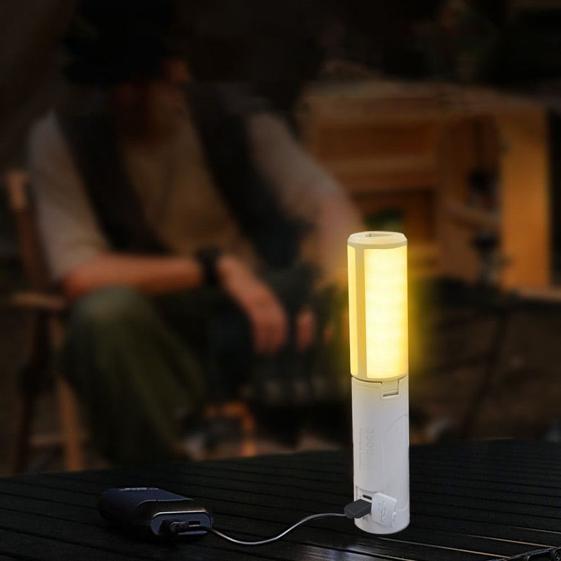 Luz LED para exteriores de hierro acrílico cilíndrico portátil solar creativa contemporánea para patio exterior 