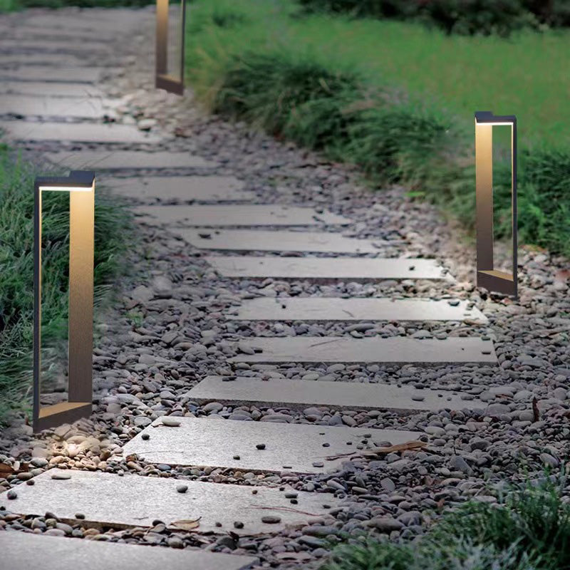 Luz de paisaje LED de aluminio acrílico rectangular impermeable minimalista moderna para exteriores para patio exterior 