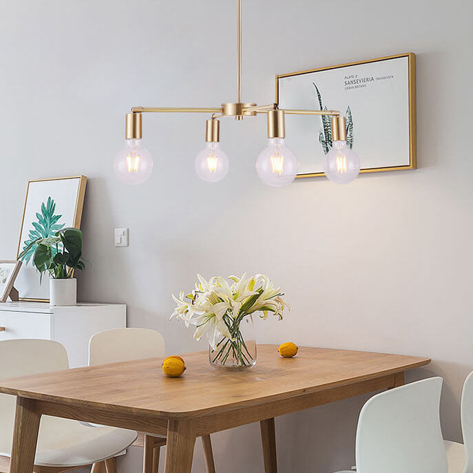 Contemporary Nordic Copper Branch Design 3/4/6/8/10-Light Chandelier For Living Room