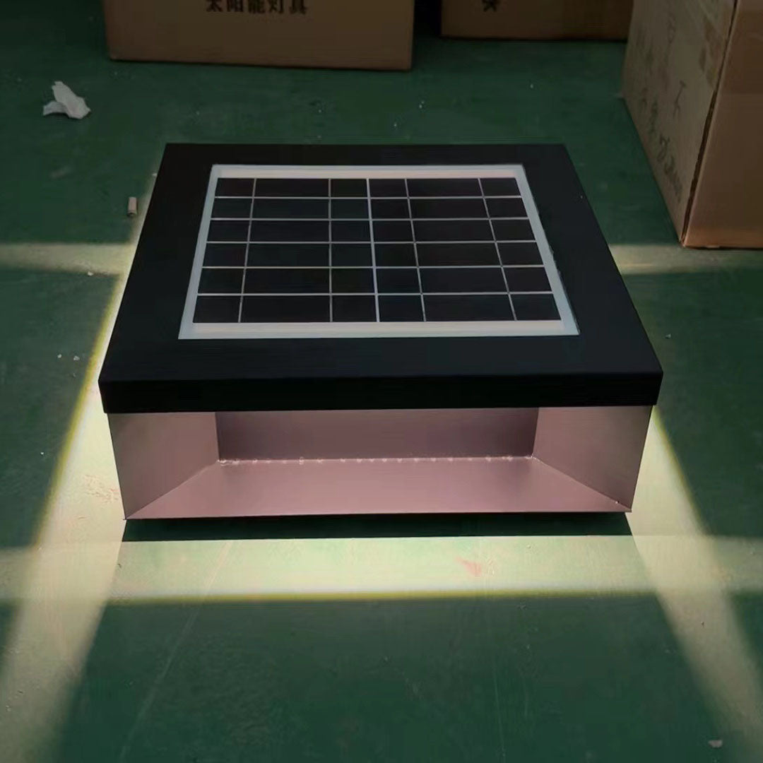 Moderne minimalistische einfache Edelstahl-Glas-Würfelform LED-Außenlandschaftsleuchte für die Terrasse im Freien 