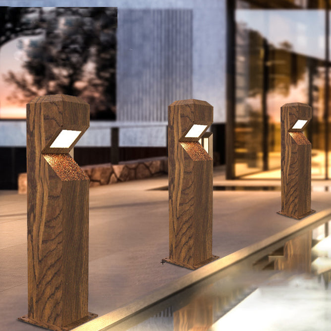 Luz LED para paisaje de columna irregular de aluminio y acero impermeable chino tradicional para jardín 
