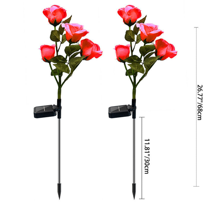 Lumière de paysage LED en acier inoxydable ABS rose étanche solaire créative contemporaine pour jardin 