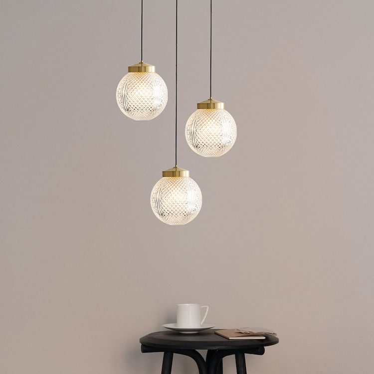Lumière Nordique de Luxe Simple Boule de Verre Suspension à 1 Lumière 