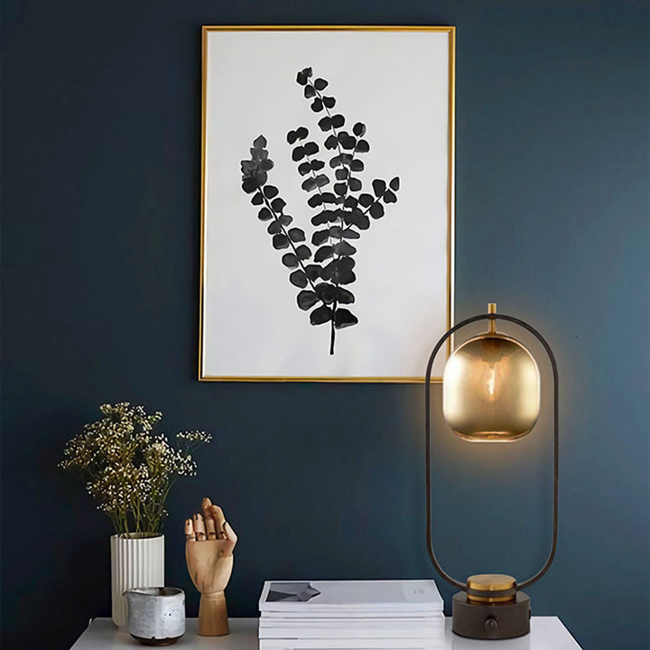 Moderner minimalistischer kreativer Schmiedeeisen-Oval-1-Licht-Tischlampe 
