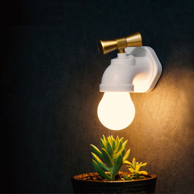 Modern Creative Faucet ABS PC USB LED Night Light Wall Sconce Lamp