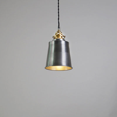 Lámpara colgante de geometría de cúpula de hierro minimalista industrial plateada y cobre de 1 luz 