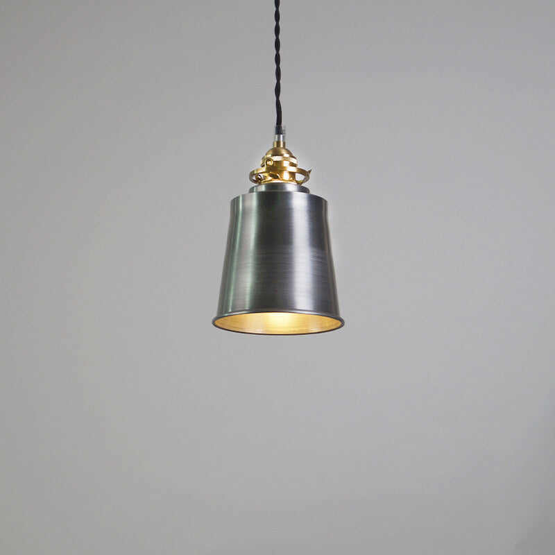 Lámpara colgante de geometría de cúpula de hierro minimalista industrial plateada y cobre de 1 luz 