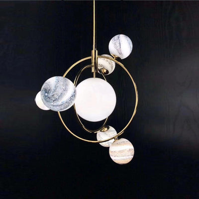 Contemporary Creative Glass Balls 7-Light Chandelier For Bedroom