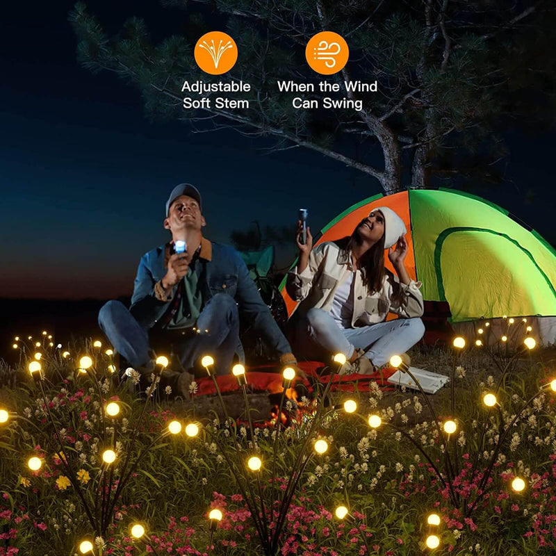 Moderna Decorativa Solar Firefly Impermeable ABS LED Césped Insertar en el Suelo Iluminación de Paisaje Exterior 