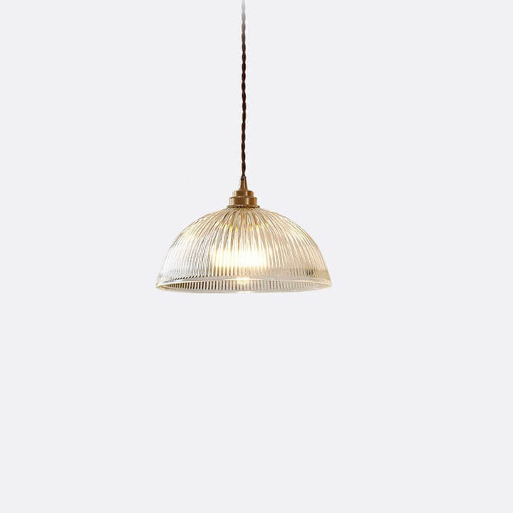 Modern Minimalist Clear Brass Glass Dome Pot Lid 1-Light Pendant Light