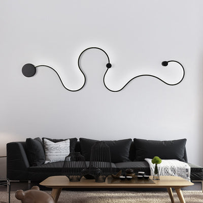 Contemporary Nordic Aluminum Silicone Lines LED Wall Sconce Lamp For Living Room