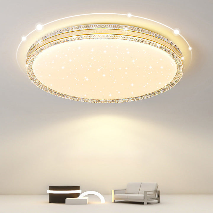Contemporary Scandinavian Iron Acrylic Round Square Acrylic Skeleton Border LED Flush Mount Ceiling Light For Living Room