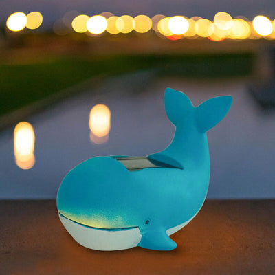 Solar Creative Resin Animal Whale LED Outdoor Lawn Landscape Light