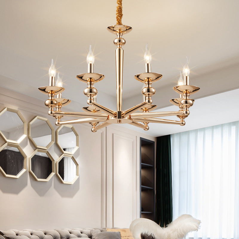 Modern Luxury Candelabra Iron 6/8/10/12/15 Light Chandelier For Living Room