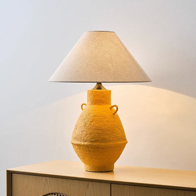 Traditionelle japanische Glaskeramik-Stoff-Tischlampe mit 1 Licht für Wohnzimmer 