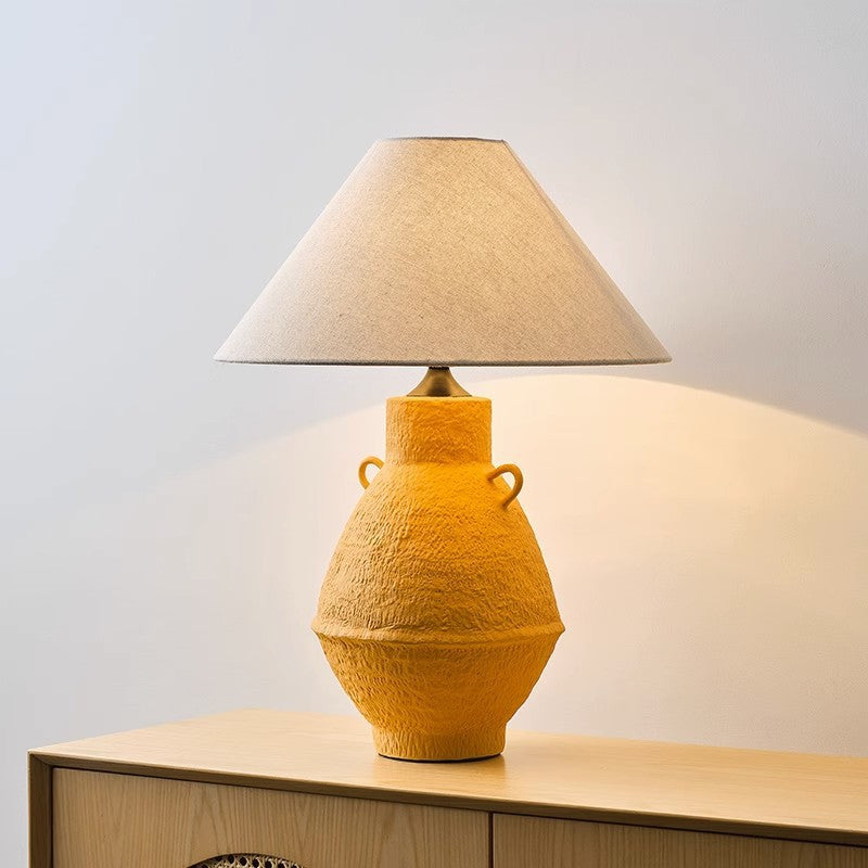 Traditionelle japanische Glaskeramik-Stoff-Tischlampe mit 1 Licht für Wohnzimmer 