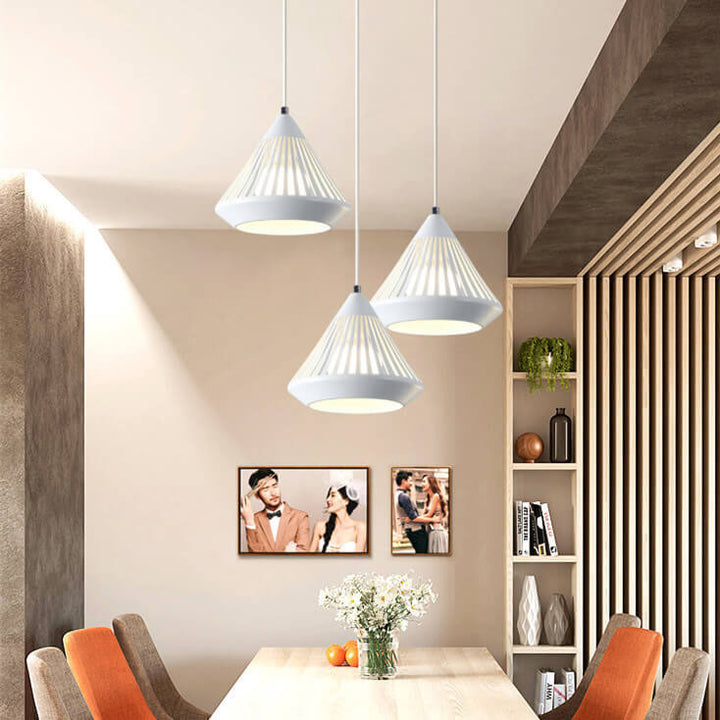 Lustre Moderne Minimaliste en Fer Creux en Forme de Diamant 1/3-Lumière pour Îlot 