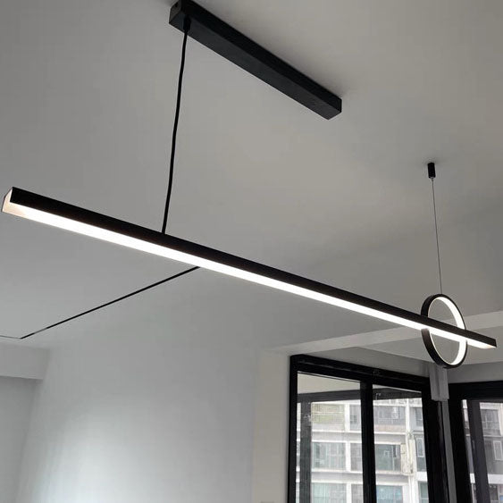 Moderner, minimalistischer LED-Kronleuchter mit halbkreisförmigem Insellicht