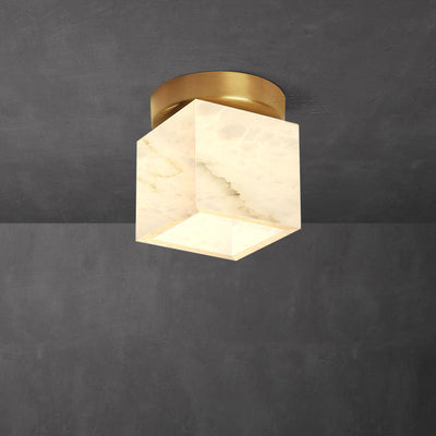 Modern Cube 1-Light Semi-Flush Mount Lighting