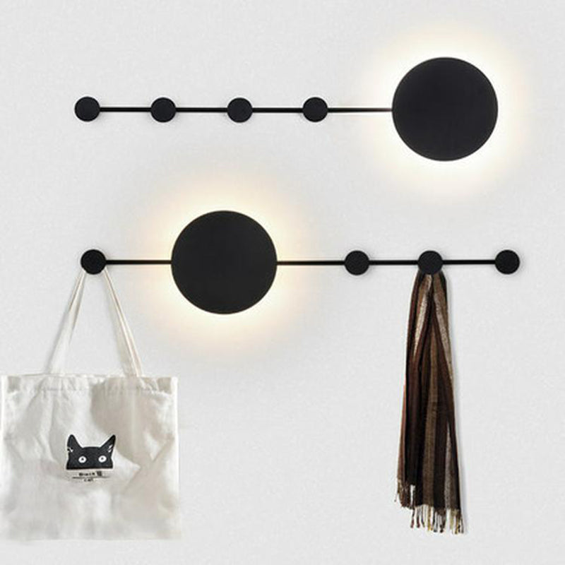 Moderne minimalistische runde lange Garderobe Regal Eisen LED Wandleuchte Lampe für Schlafzimmer 
